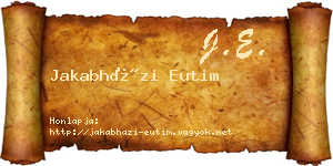 Jakabházi Eutim névjegykártya